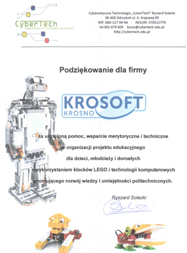 Podziękowania od firmy CyerTech